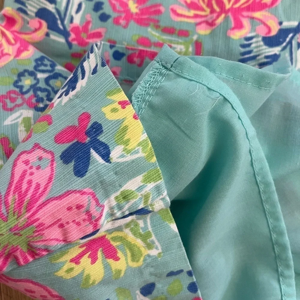 Lilly Pulitzer Inspired Shift Dress by Tommy Bahamas Sz 3/4 Floral Pink Blue